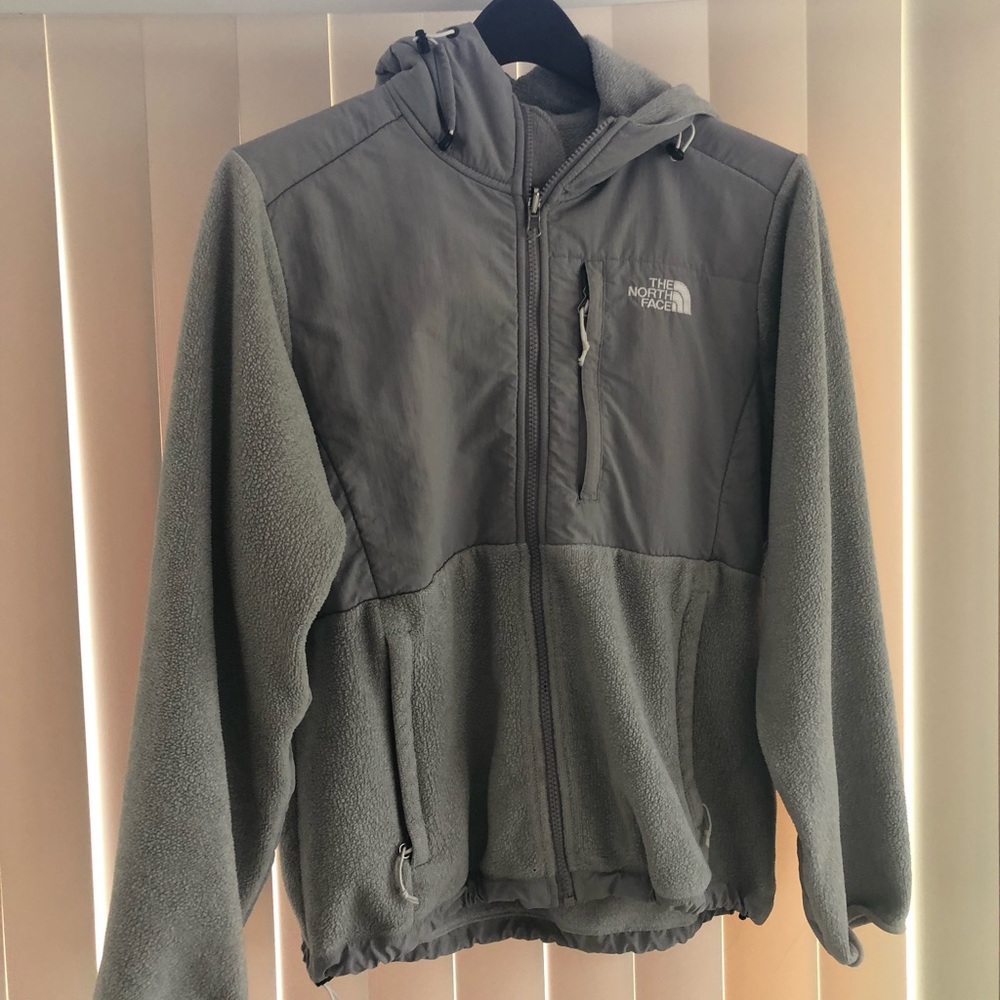 Hooded Grey North Face Jacket